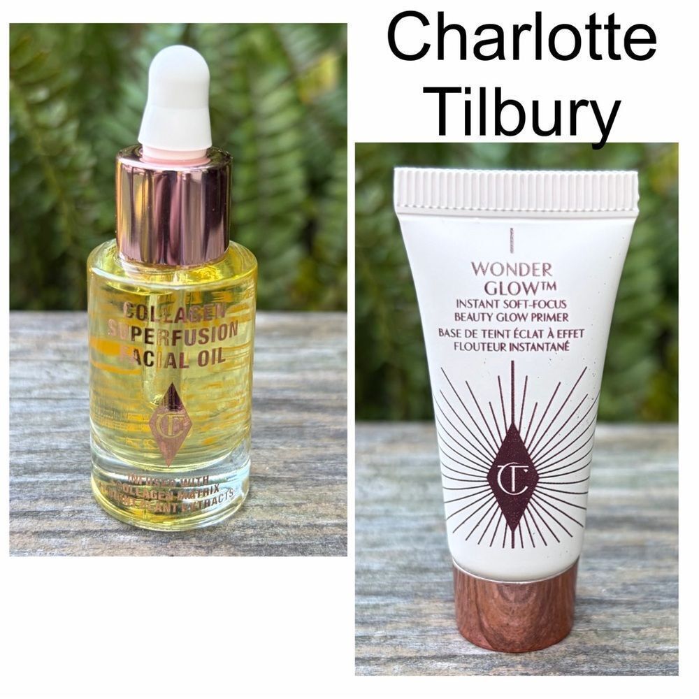 Charlotte Tilbury Collagen Superfusion Facial Oil & Wonder Glow Face Primer New